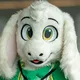Giza Fursuiting as Asriel Dreemurr